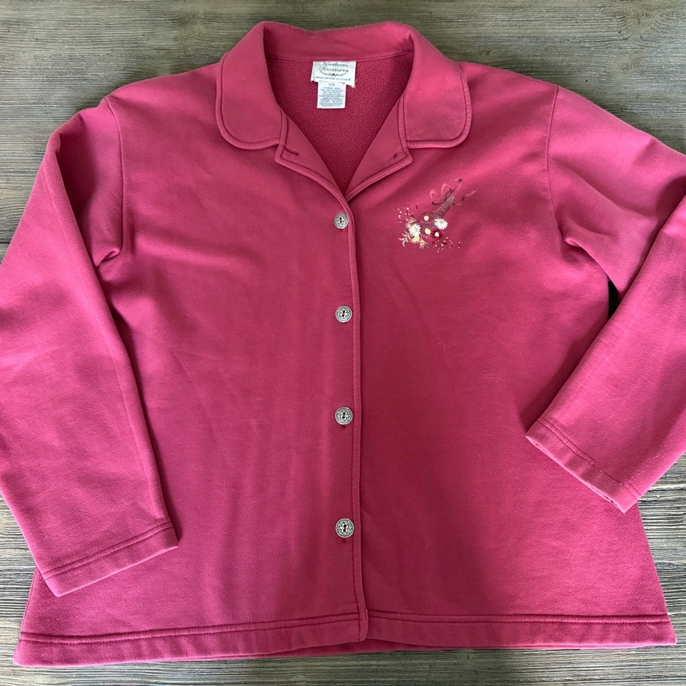 Women’s Fleece Button Up Jacket Size Large